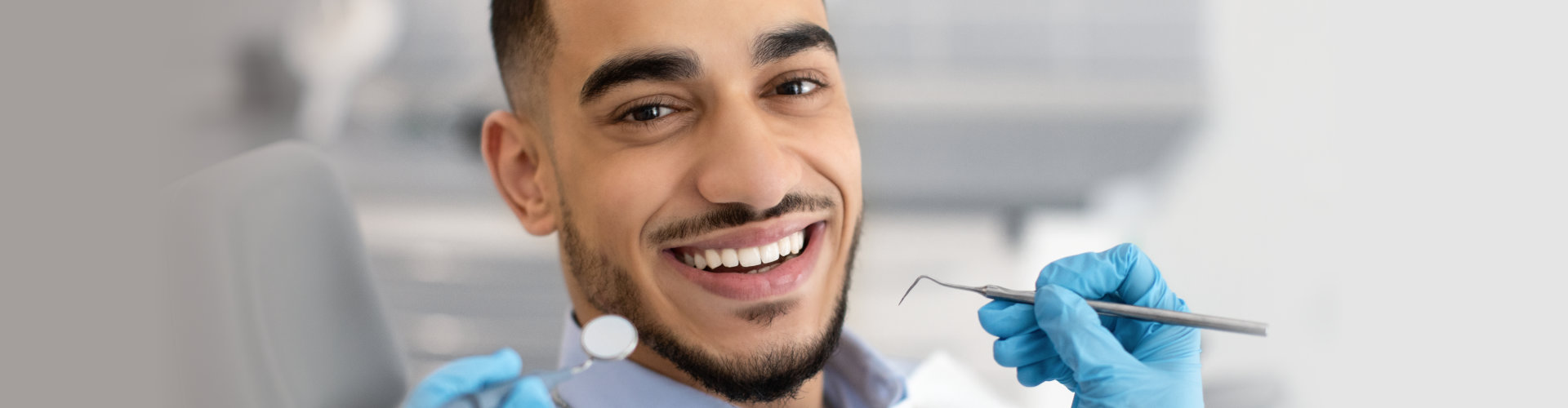 male patient enjoying dental treatment